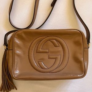 GUCCI SOHO DISCO BAG NUDE PATENT - Used Authentic